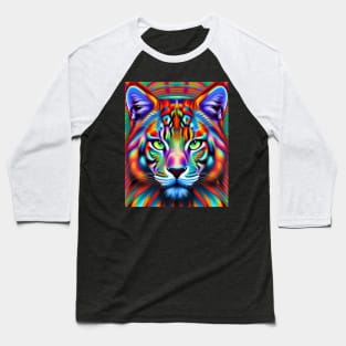 Kosmic Kitty (24) - Trippy Psychedelic Cat Baseball T-Shirt